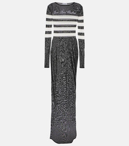 Jean Paul Gaultier Marini√É¬®re striped mesh maxi dress