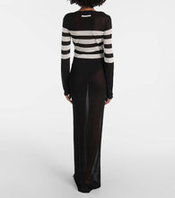 Jean Paul Gaultier Marini√É¬®re striped mesh maxi dress