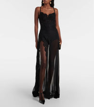 Dolce&Gabbana Silk-blend chiffon and lace corset dress