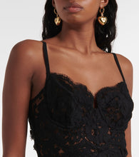 Dolce&Gabbana Silk-blend chiffon and lace corset dress
