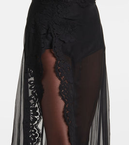 Dolce&Gabbana Silk-blend chiffon and lace corset dress