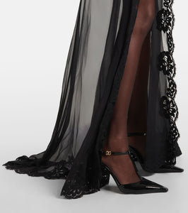 Dolce&Gabbana Silk-blend chiffon and lace corset dress