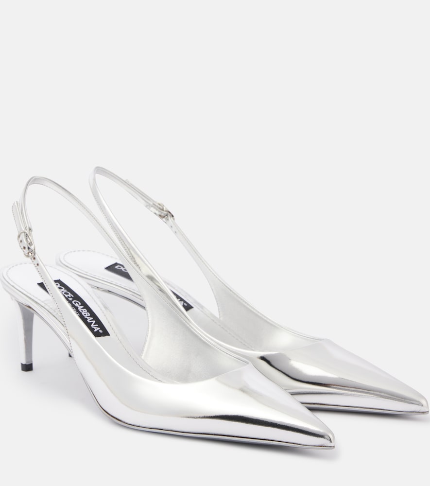 Dolce&Gabbana Metallic leather slingback pumps - Dolce&Gabbana 金属色皮革露跟高跟鞋