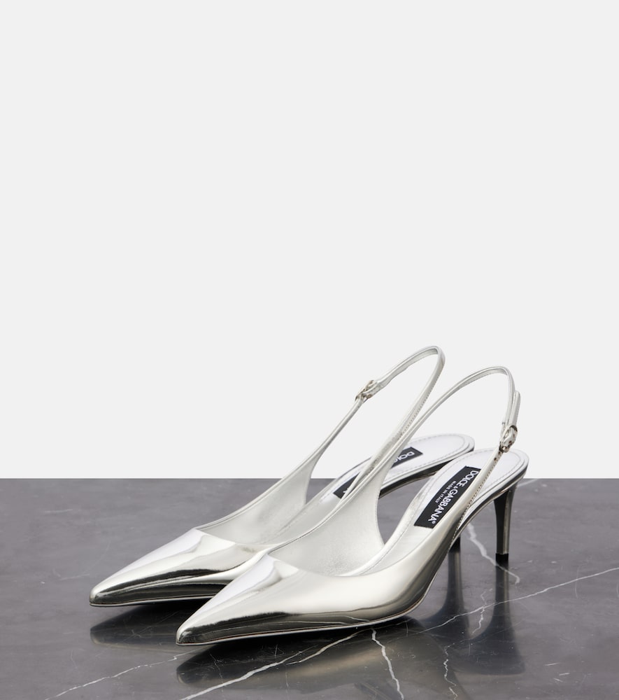 Dolce&Gabbana Metallic leather slingback pumps