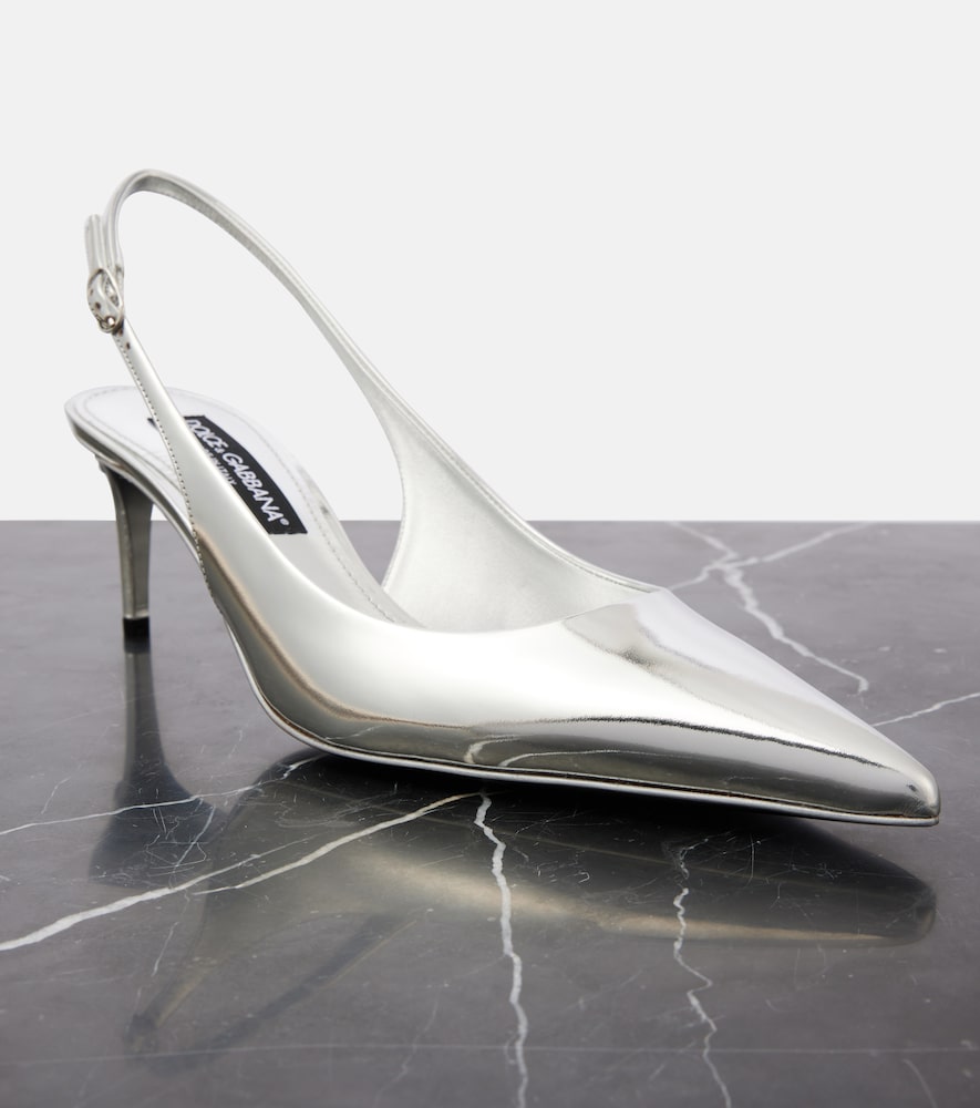 Dolce&Gabbana Metallic leather slingback pumps