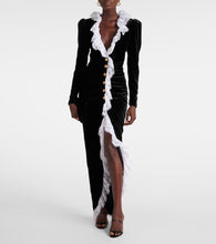 Alessandra Rich Lace-trimmed velvet maxi dress