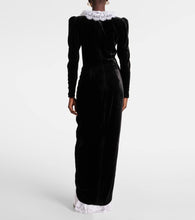 Alessandra Rich Lace-trimmed velvet maxi dress