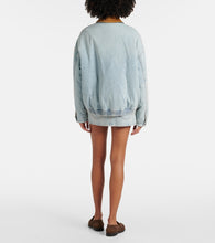 Miu Miu Logo denim puffer jacket