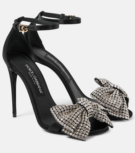 Dolce&Gabbana Bow Tie crystal-embellished satin sandals