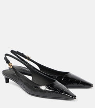 Dolce&Gabbana Croc-effect patent leather slingback pumps