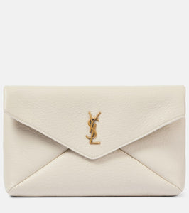 Saint Laurent Cassandre Large leather clutch. Shop Saint Laurent Clutches for women now.