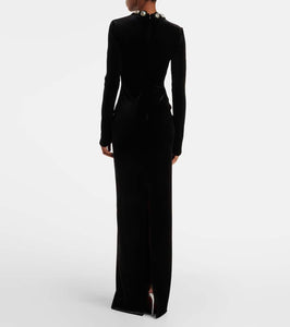 David Koma Crystal-embellished scalloped gown