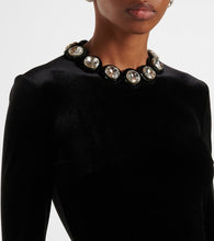 David Koma Crystal-embellished scalloped gown