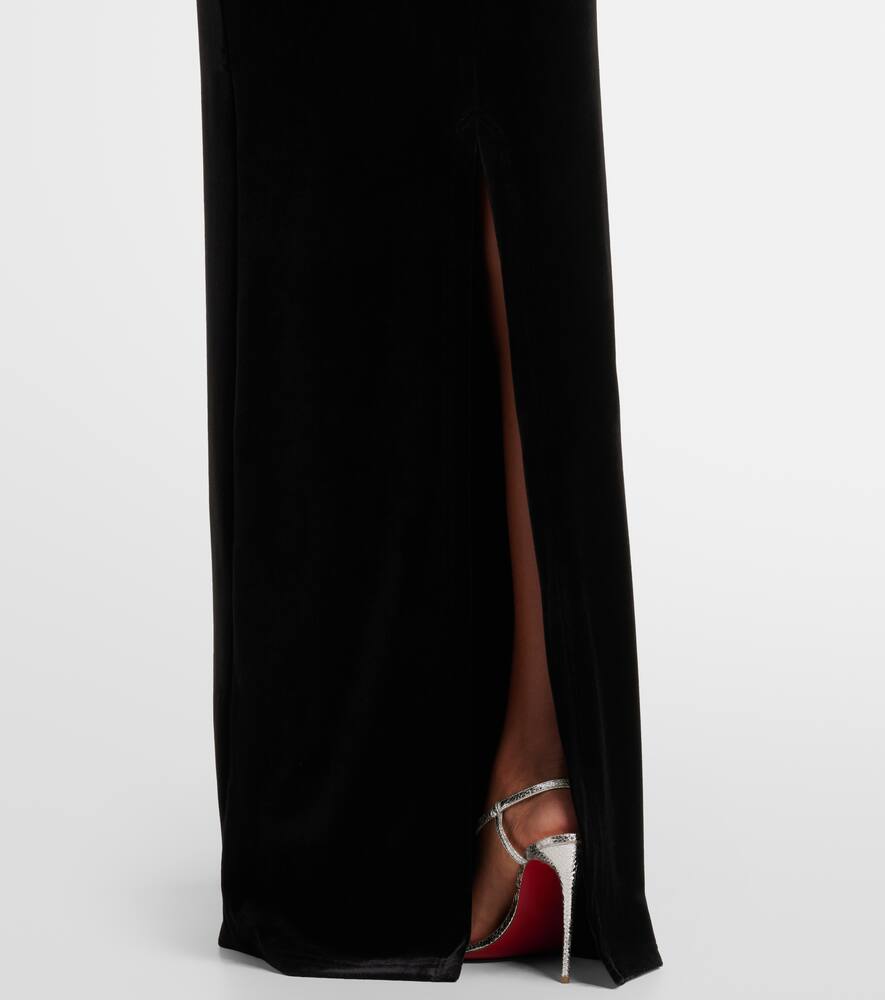 David Koma Crystal-embellished scalloped gown