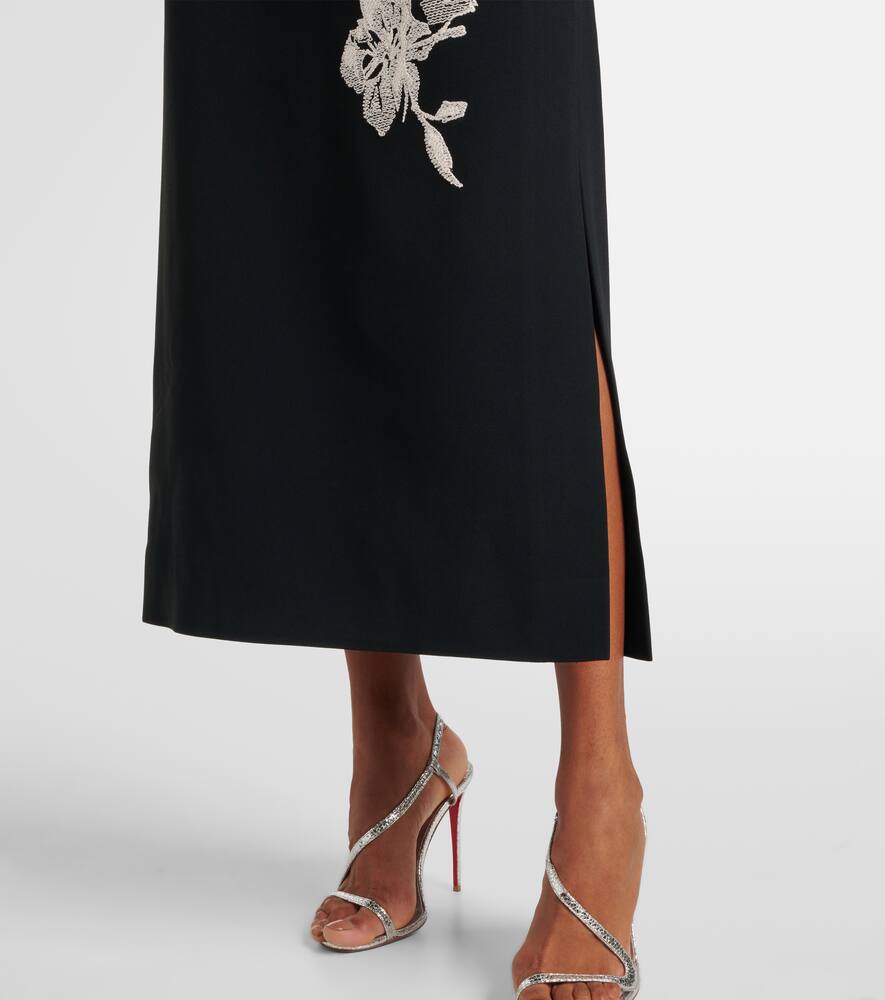 Elie Saab Embroidered off-shoulder midi dress