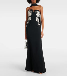 Elie Saab Embroidered strapless gown