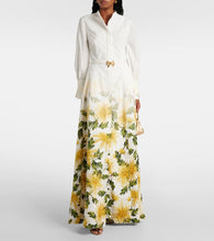 Oscar de la Renta Floral cotton-blend poplin shirt dress