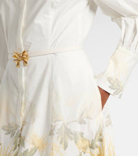 Oscar de la Renta Floral cotton-blend poplin shirt dress