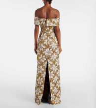 Markarian Clover floral off-shoulder gown
