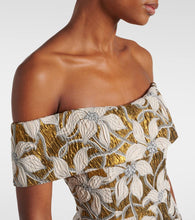 Markarian Clover floral off-shoulder gown