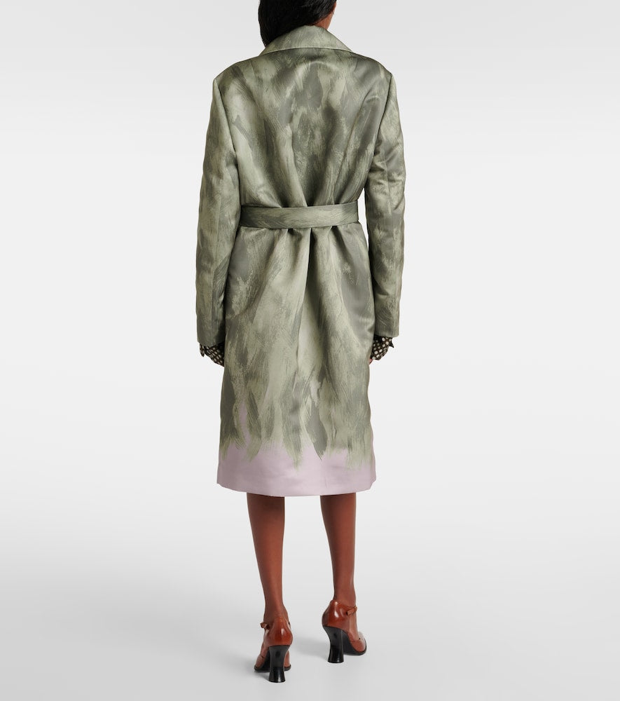 Dries Van Noten Satin wrap coat