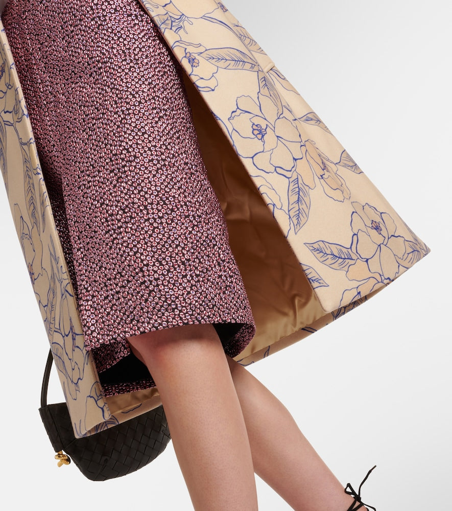 Dries Van Noten Floral wool-blend trench coat