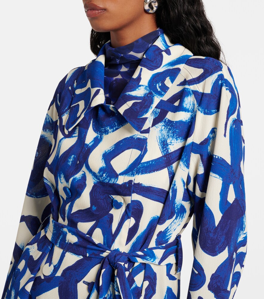 Dries Van Noten Printed wrap coat