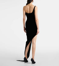 Mugler Spiky asymmetric velvet corset dress