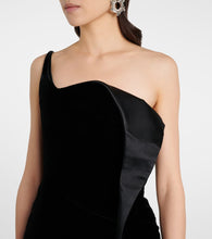 Mugler Spiky asymmetric velvet corset dress