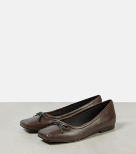 Brunello Cucinelli Monili bow-detail leather ballet flats