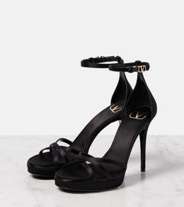 Valentino Garavani Eveninglam 120 satin platform sandals
