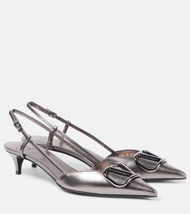 Valentino Garavani VLogo Signature leather slingback pumps