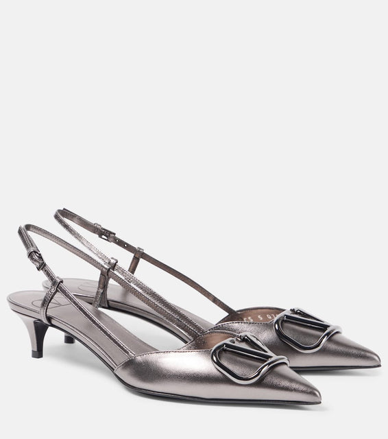Valentino Garavani VLogo Signature leather slingback pumps