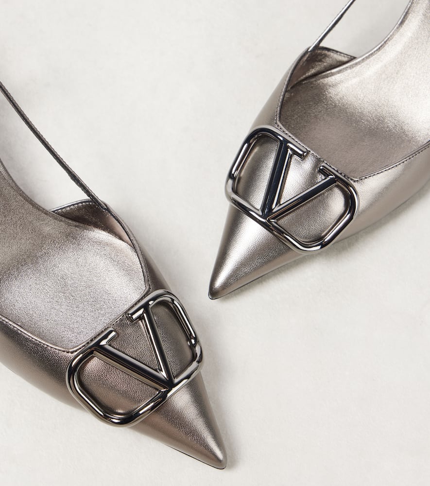 Valentino Garavani VLogo Signature leather slingback pumps