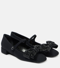 Valentino Garavani Bowjane embellished cr√É¬™pe Mary Jane flats