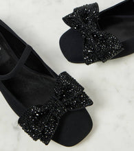 Valentino Garavani Bowjane embellished cr√É¬™pe Mary Jane flats
