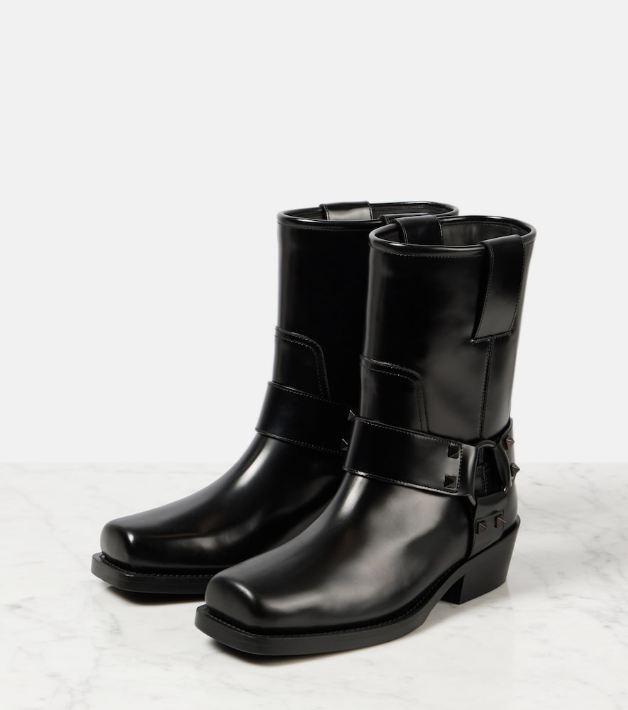 Valentino Garavani Rockstud leather biker boots