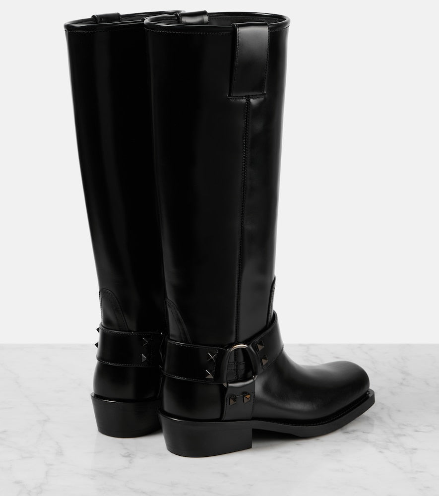 Valentino Garavani Rockstud leather biker boots