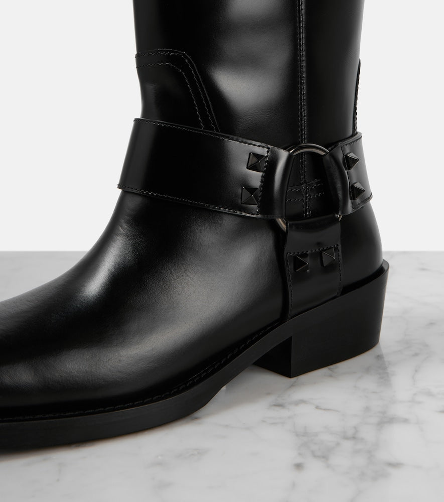 Valentino Garavani Rockstud leather biker boots