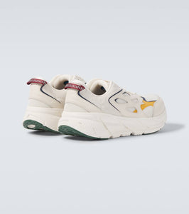 Hoka One One Clifton L leather-trimmed sneakers