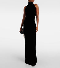 Max Mara Armida embellished chain-detail velvet gown