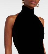 Max Mara Armida embellished chain-detail velvet gown