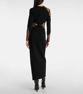 Max Mara Enziana wool-blend crêpe maxi dress