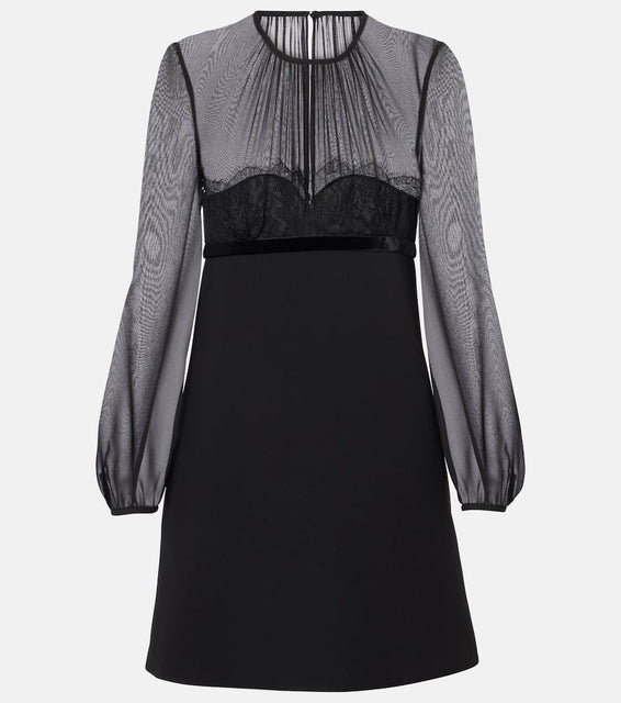 Max Mara Jader sabl√É¬© and silk georgette minidress