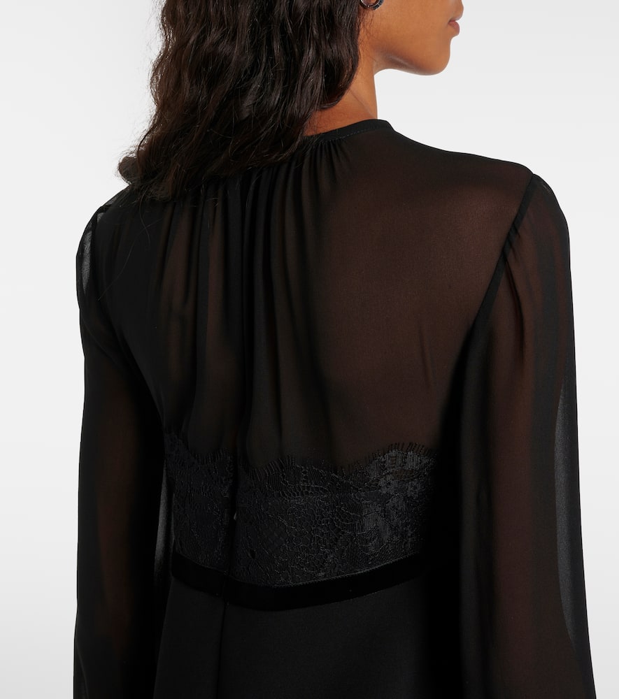 Max Mara Jader sabl√É¬© and silk georgette minidress