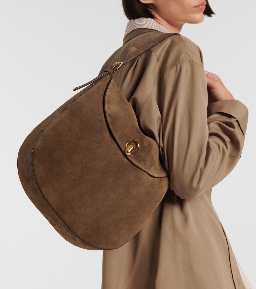 Savette Large Tondo suede shoulder bag
