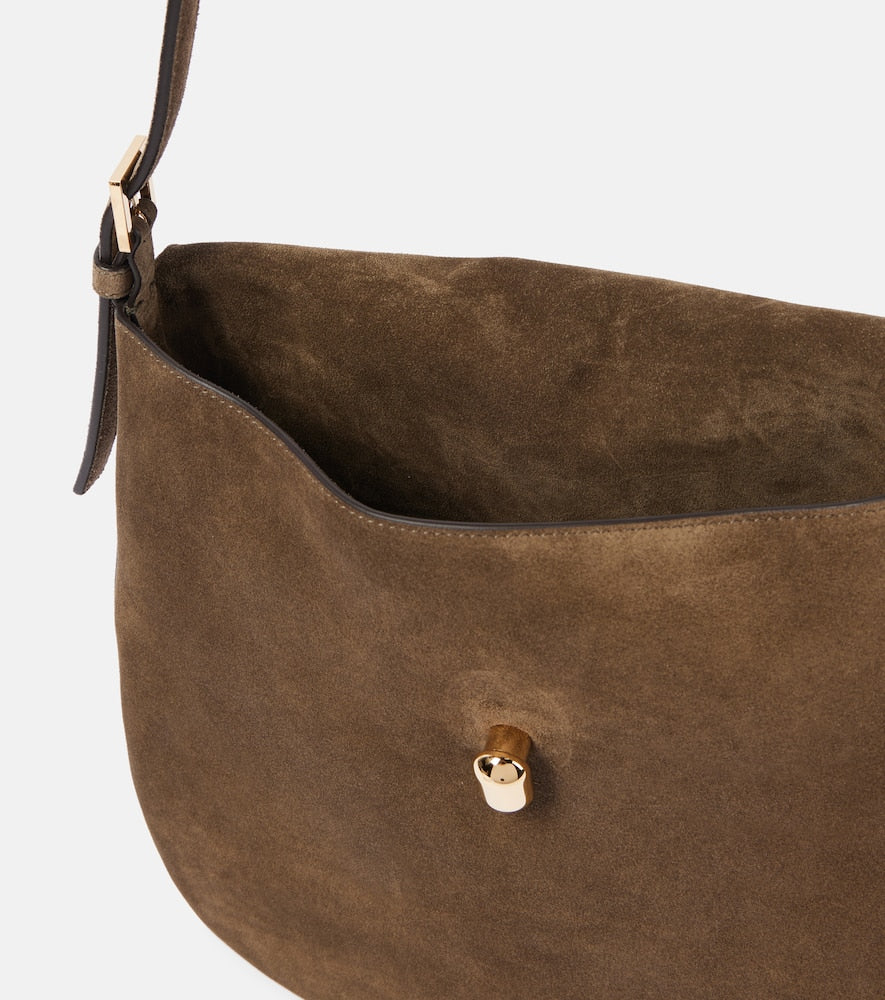 Savette Large Tondo suede shoulder bag