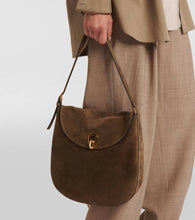 Savette Large Tondo suede shoulder bag