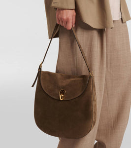 Savette Large Tondo suede shoulder bag