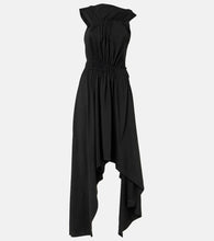 Alexander McQueen Gathered asymmetric cotton jersey midi dress